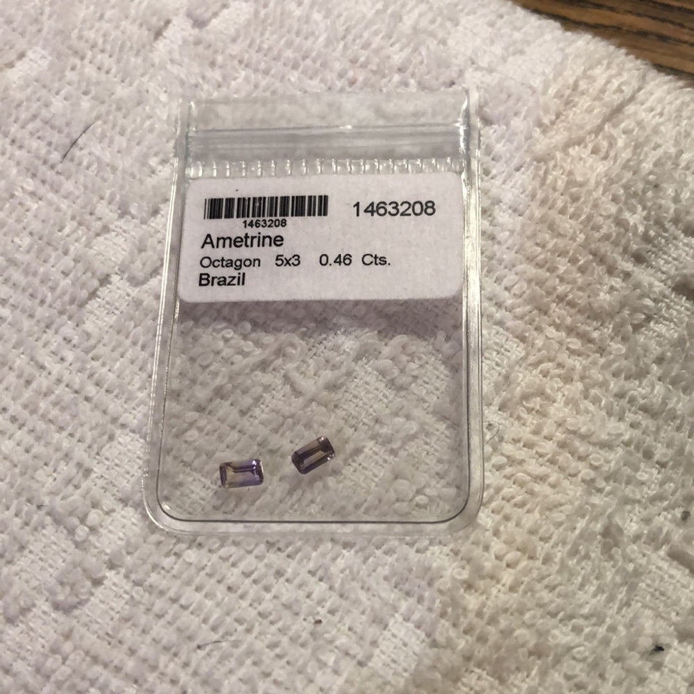 Ametrine loose gemstones 5x3mm emerald cut .46 carats
